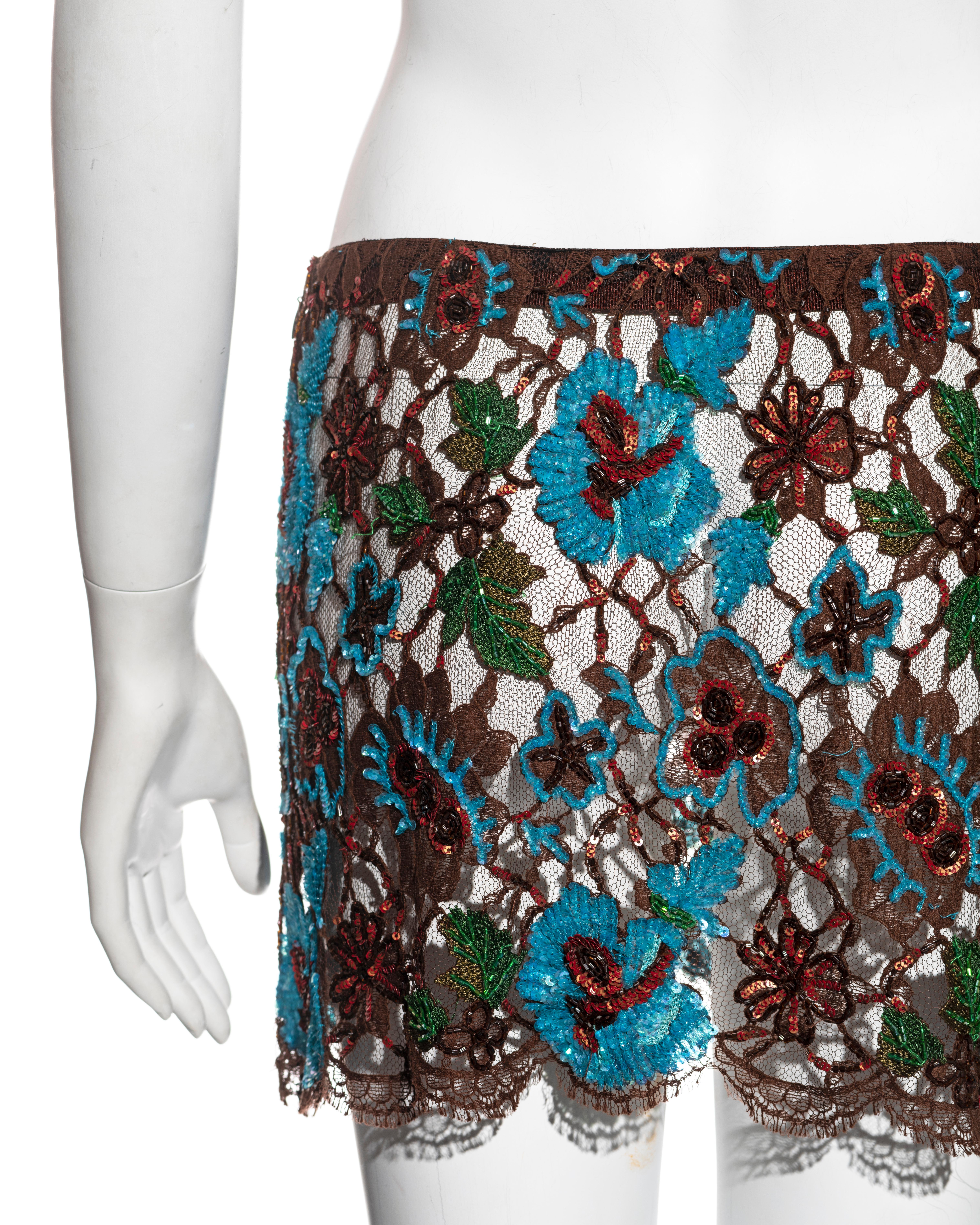 Dolce & Gabbana embellished chantilly lace mini skirt, fw 1999 7