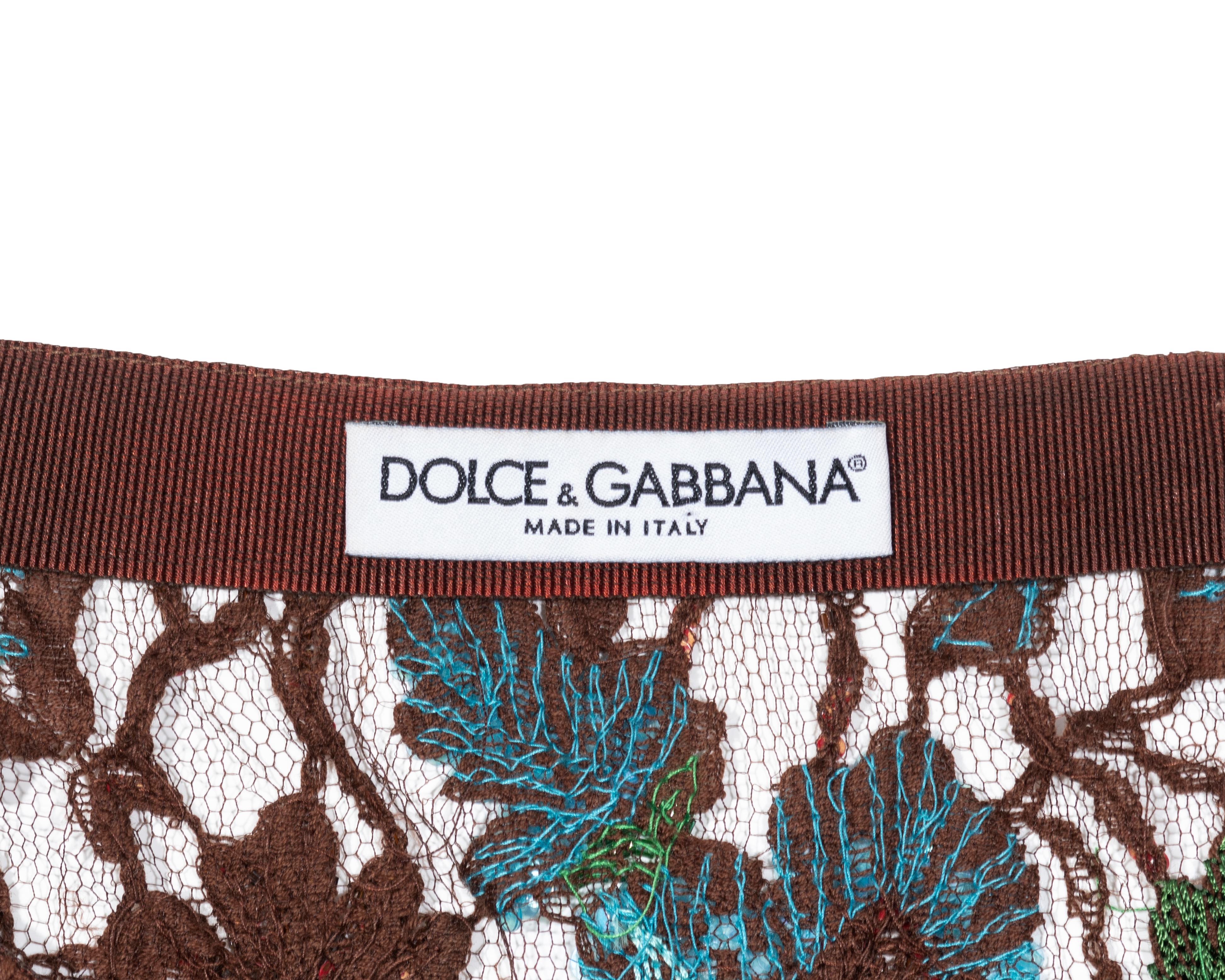 Dolce & Gabbana embellished chantilly lace mini skirt, fw 1999 8
