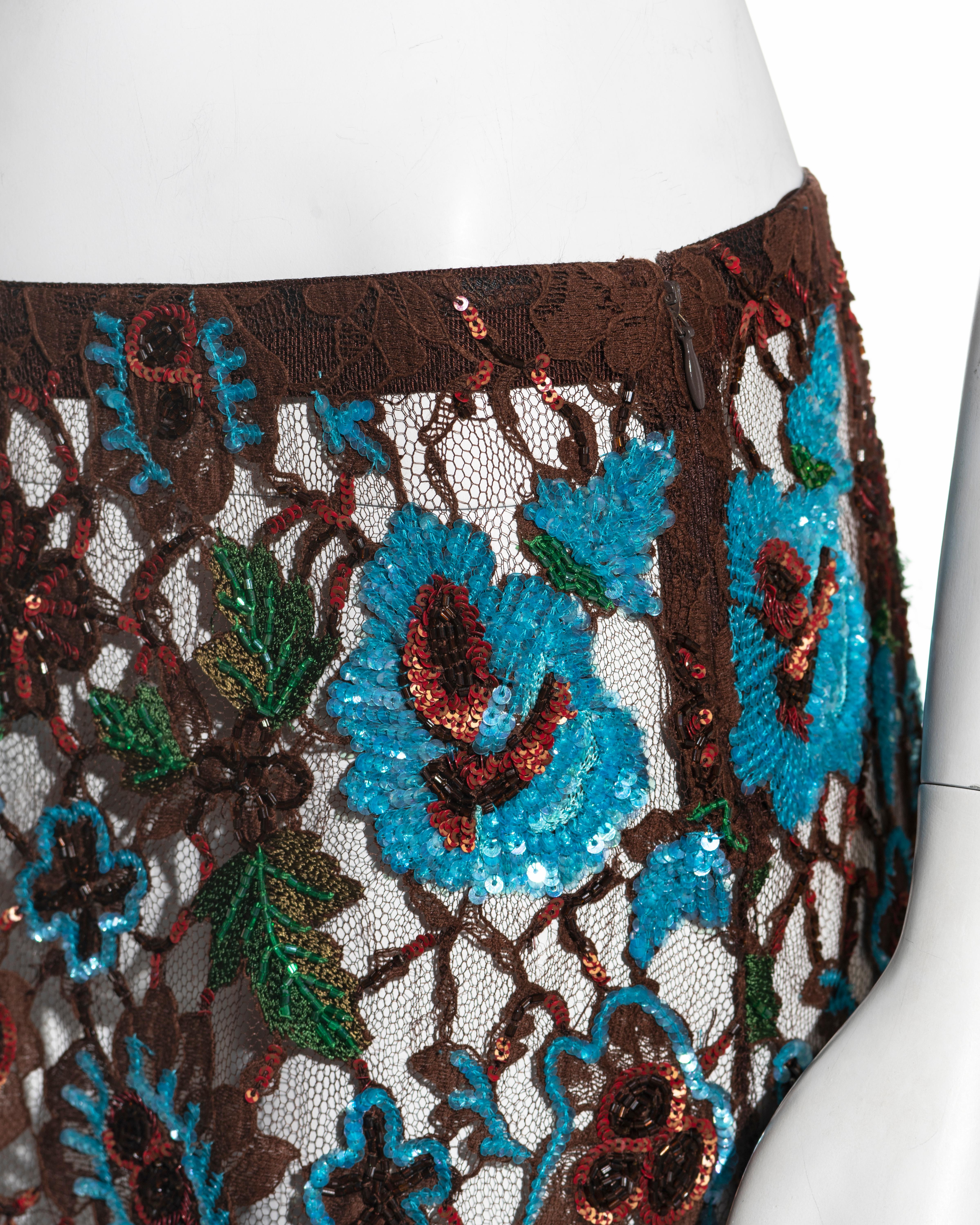 Dolce & Gabbana embellished chantilly lace mini skirt, fw 1999 3