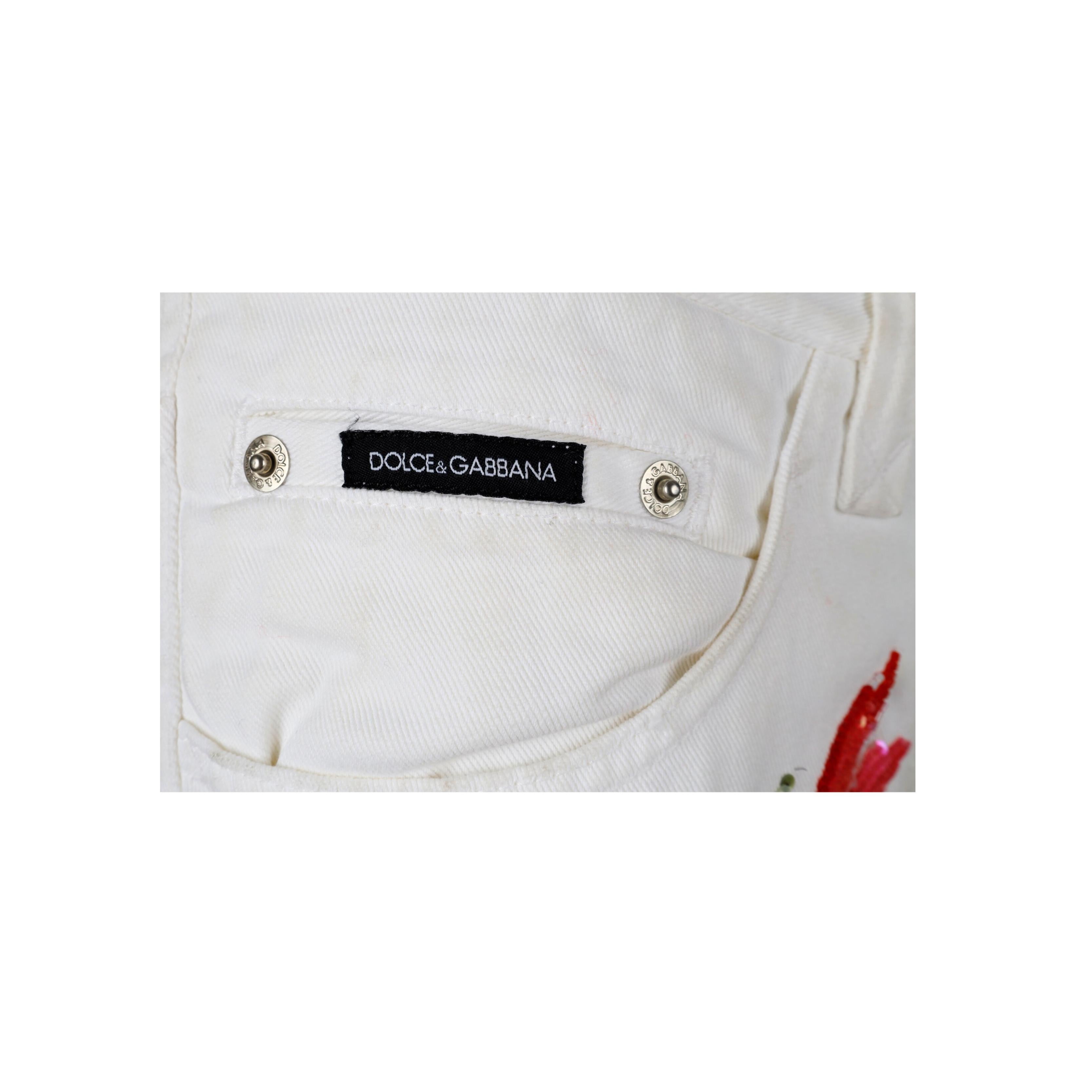 Dolce & Gabbana Embellished Floral Pants For Sale 1