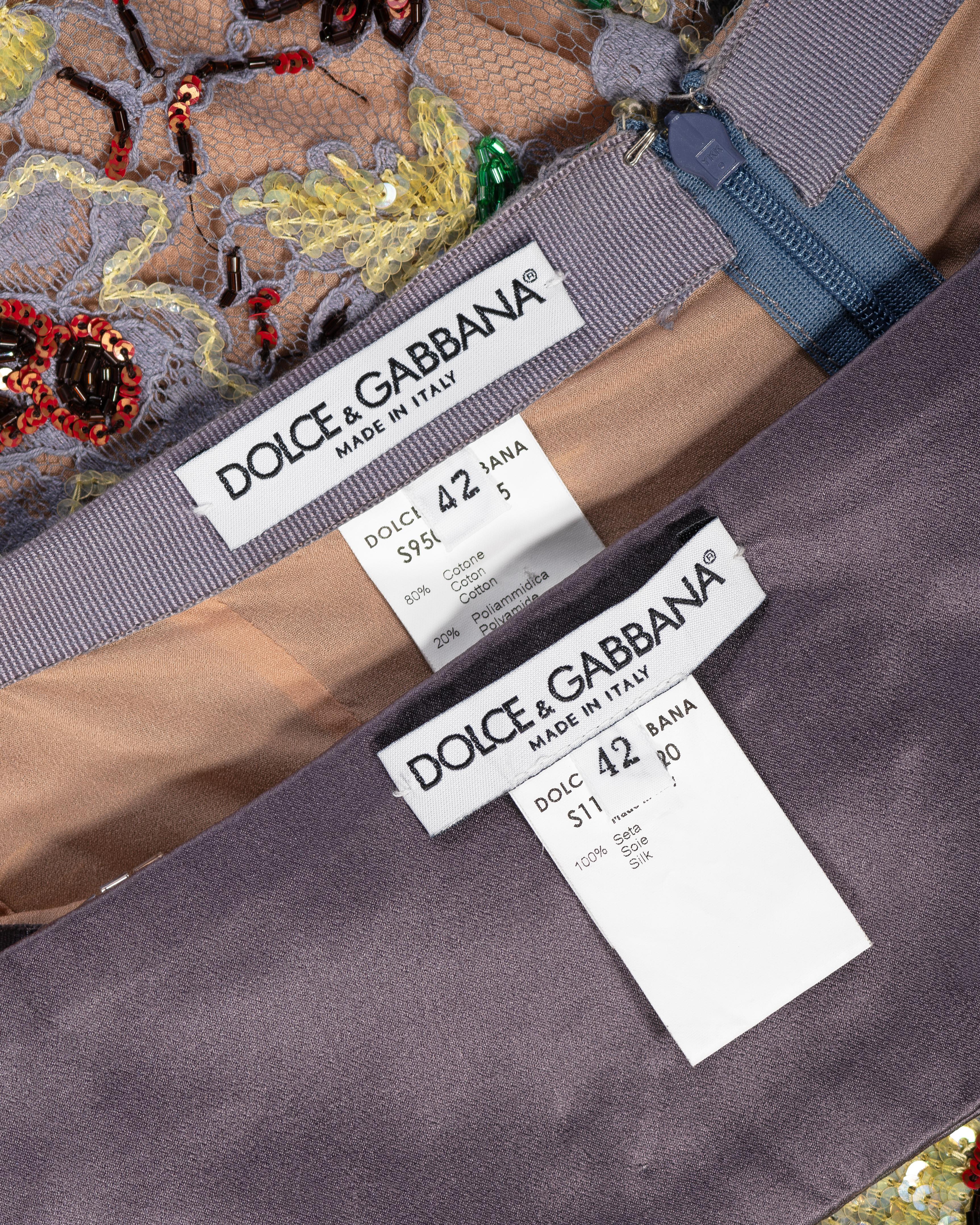 Dolce & Gabbana Embellished Lace Capri Pants and Belt Set, FW 1999 For Sale 10