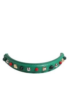 Dolce & Gabbana Embellished Leather Shoulder Bag Strap — Green