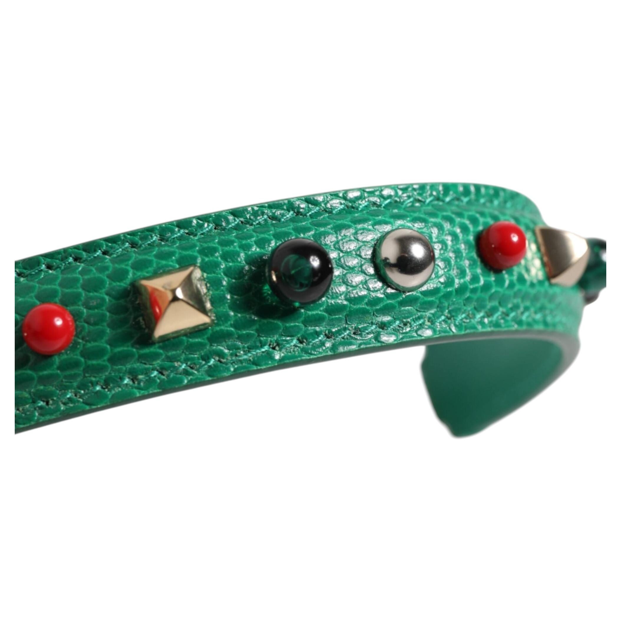 Dolce & Gabbana Embellished Leather Shoulder Bag Strap — Green
