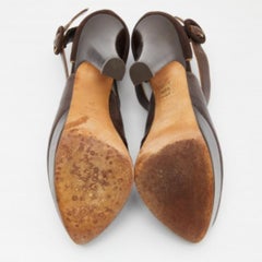 Dolce & Gabbana Embossed Lizard & Suede Cross Ankle Strap Platform Pumps Size 39