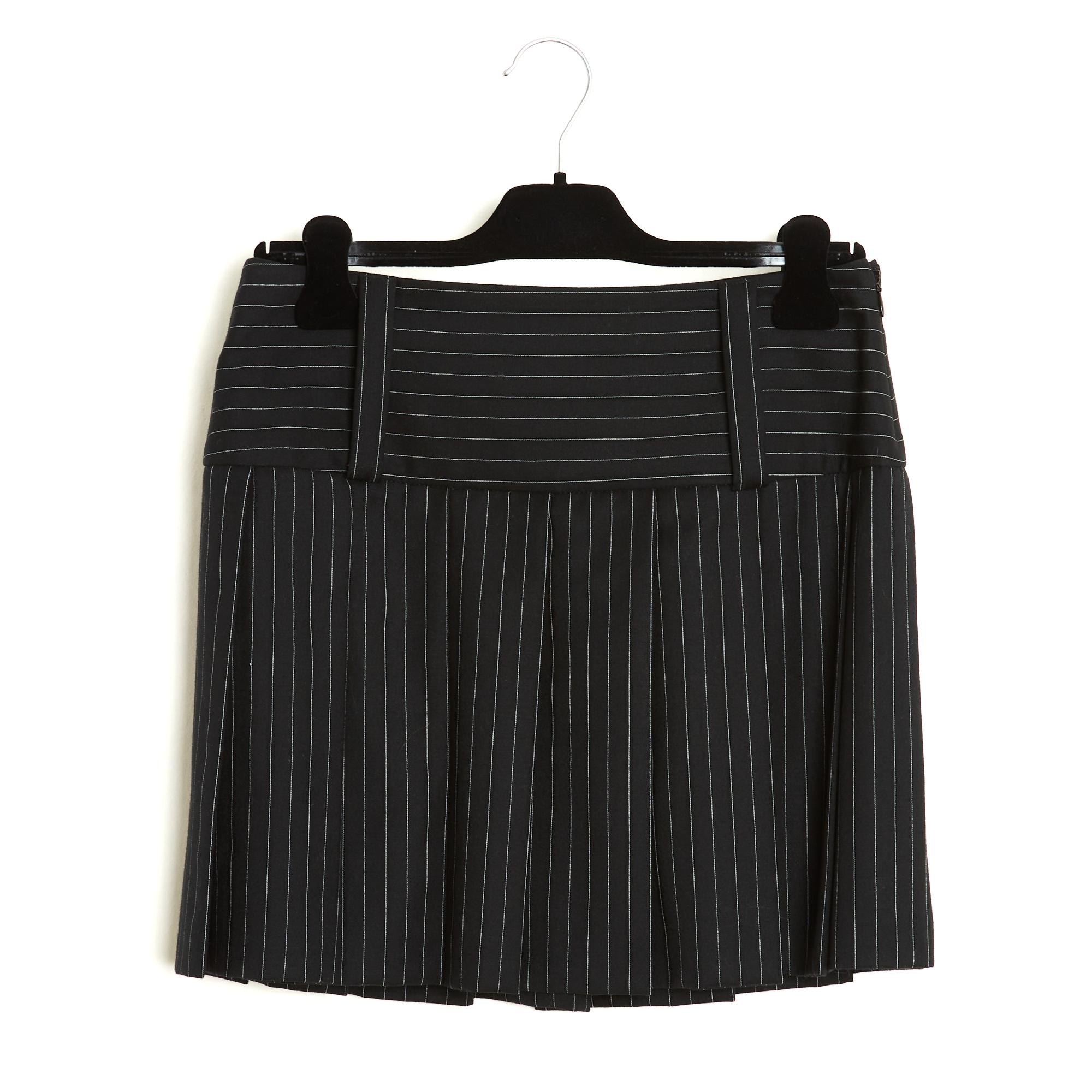 Dolce & Gabbana Ensemble FR36 Giacca gessata in lana nera Mini gonna UK8 US6 in vendita 1