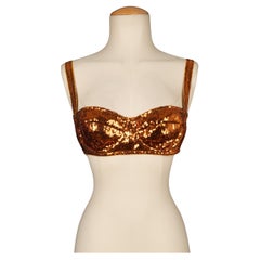 Dolce & Gabbana Entirely Embroidered Top with Orange Sequins