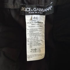 Dolce & Gabbana Essential Black Stretch Cotton Jogger Pants IT 46 Metal Logo Tag