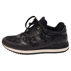 Dolce & Gabbana EU 37 Black Lace Low-top Buffed Leather Trainers