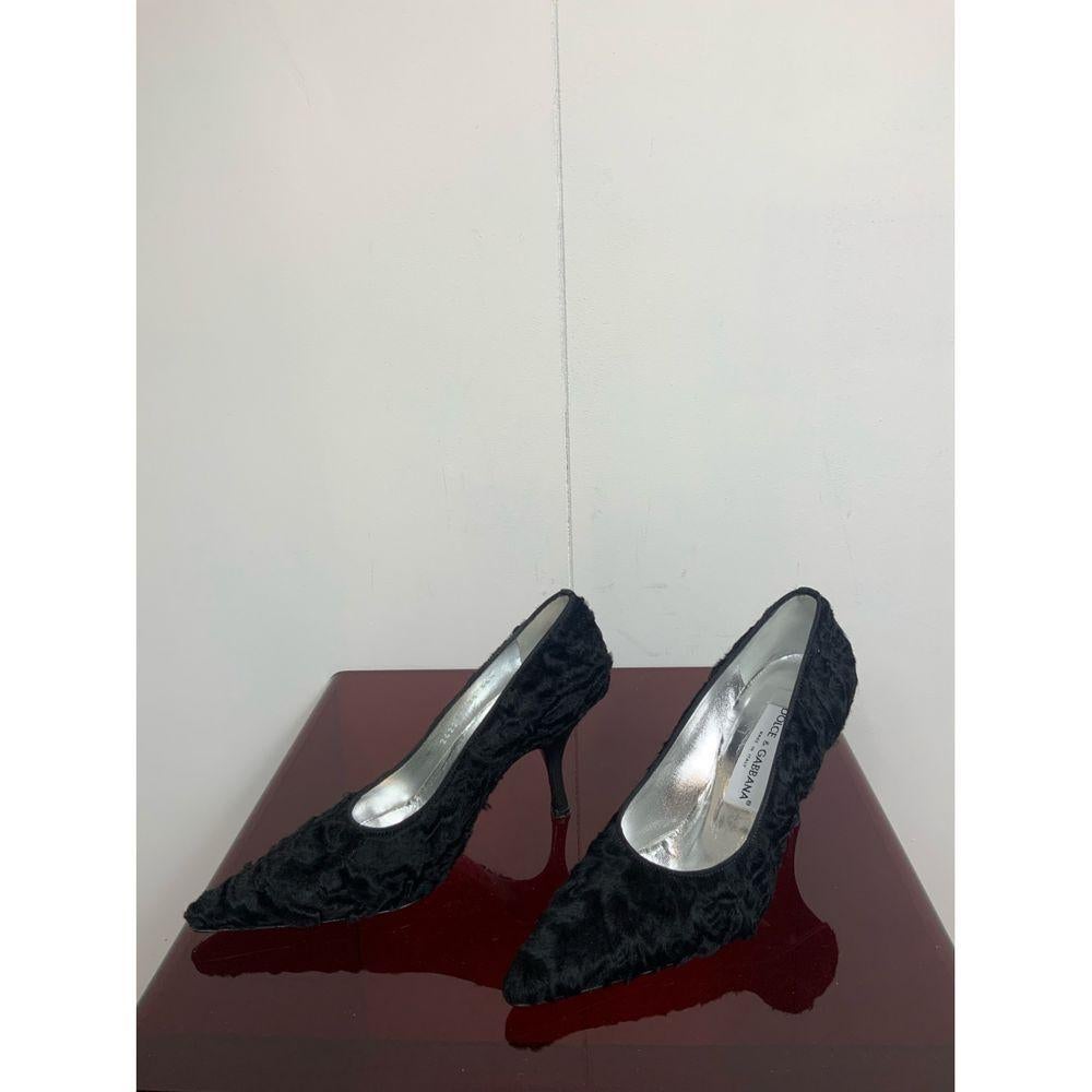 Dolce & Gabbana Exotic Leathers Heels in Black In Good Condition For Sale In Carnate, IT