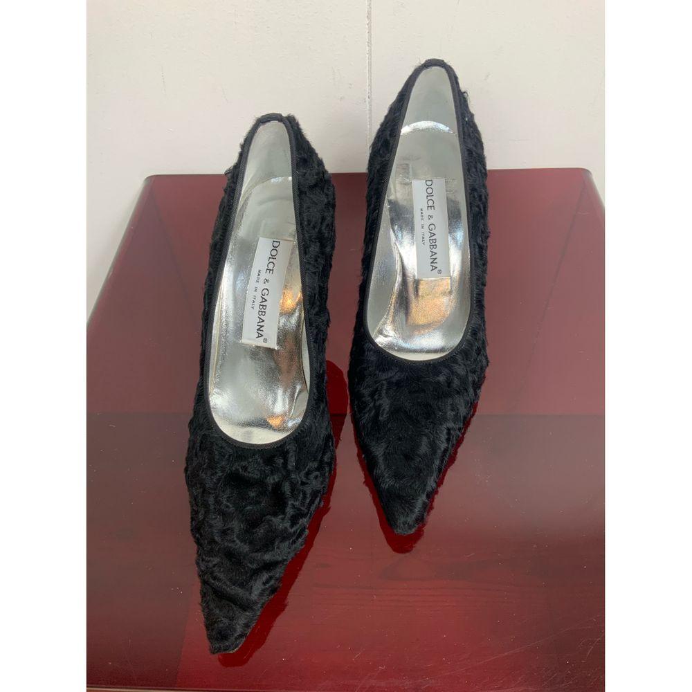 Women's Dolce & Gabbana Exotic Leathers Heels in Black For Sale