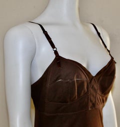 Dolce & Gabbana Expresso Brown Bustier Long Evening Dress