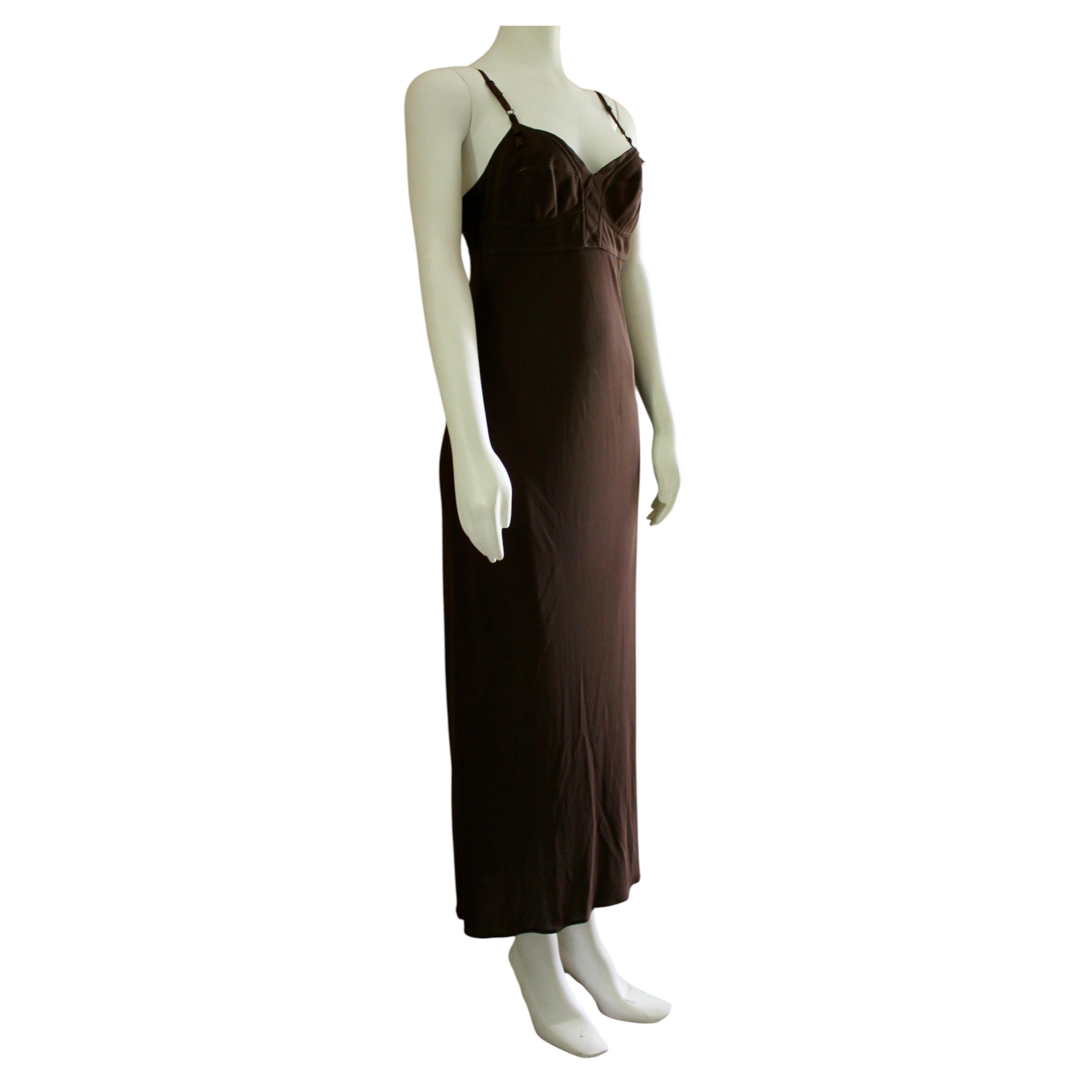 Dolce & Gabbana Expresso Brown Bustier Long Evening Dress