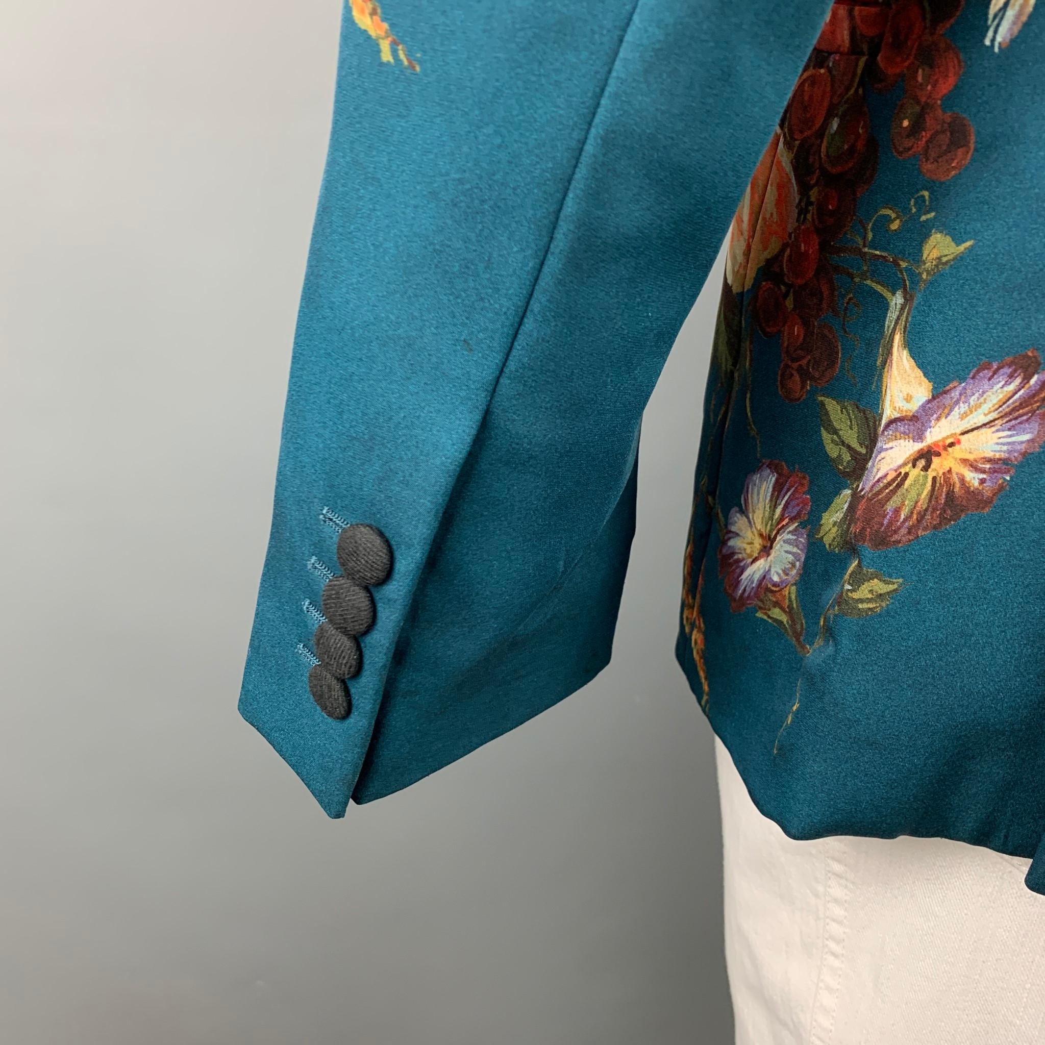 DOLCE & GABBANA F/W 13 Größe 46 Mehrfarbig Floral Wolle / Seide Sportmantel Herren