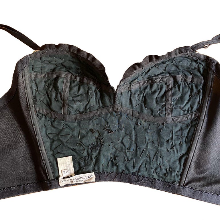 F/W 1991 Dolce & Gabbana Black Gold Tapestry Bodycon Bustier Crop Top