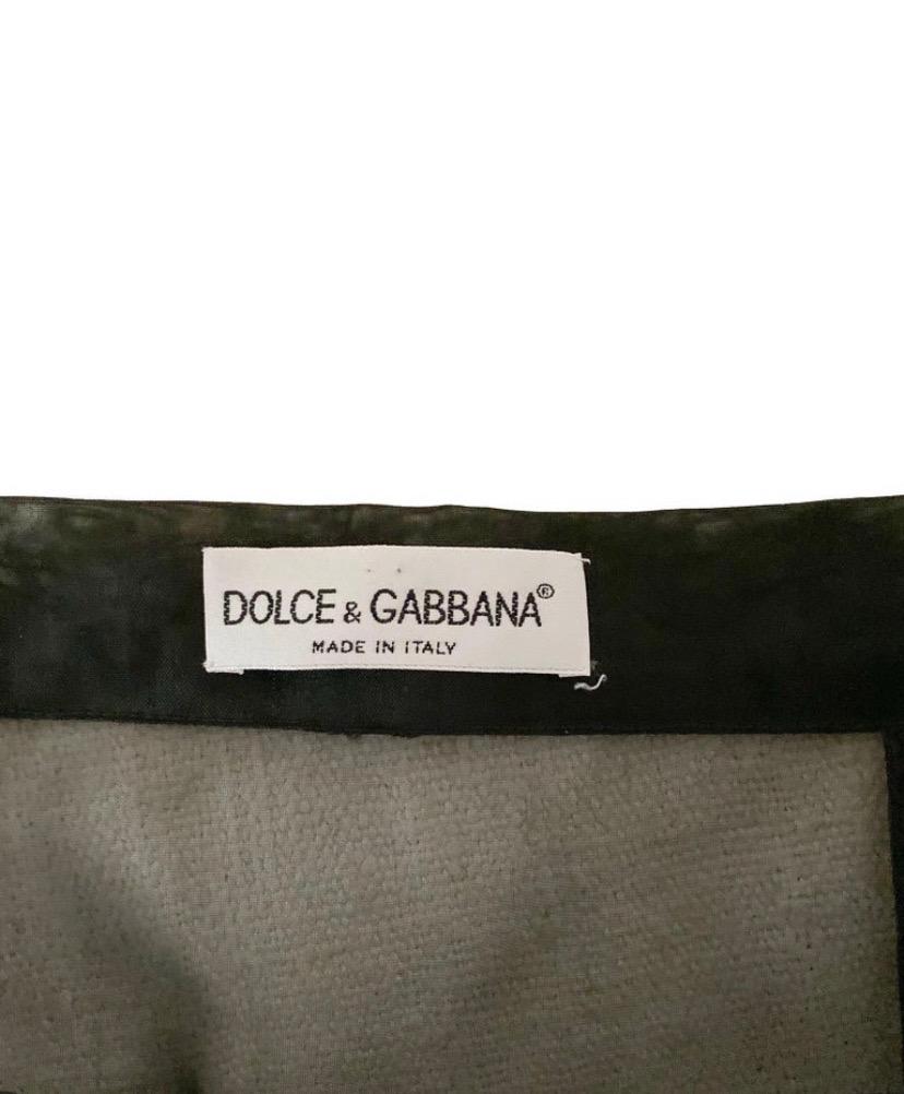 Women's Dolce & Gabbana F/W 1995 mesh organza skirt with fur trim For Sale