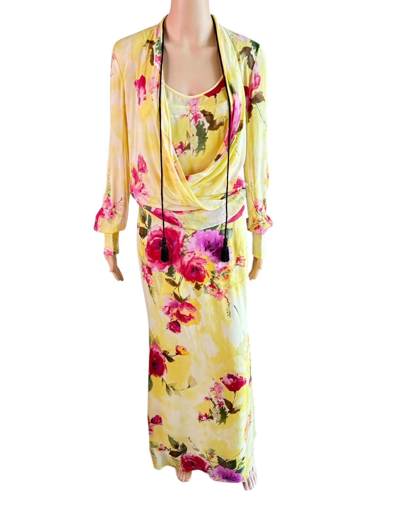 Dolce & Gabbana F/W 1996 Floral Sheer Slip Dress & Blouse 3 Piece Set Ensemble en vente 10