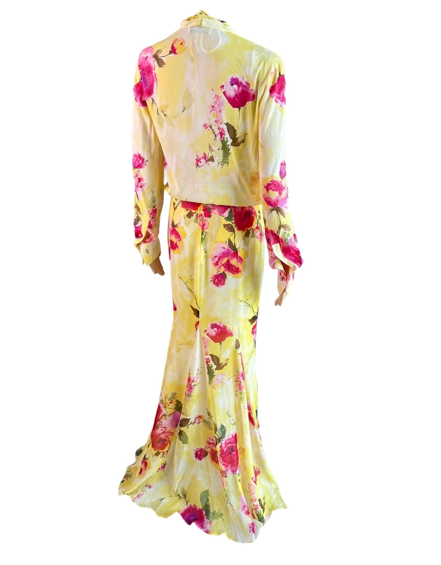 Dolce & Gabbana F/W 1996 Floral Sheer Slip Dress & Blouse 3 Piece Set Ensemble en vente 13