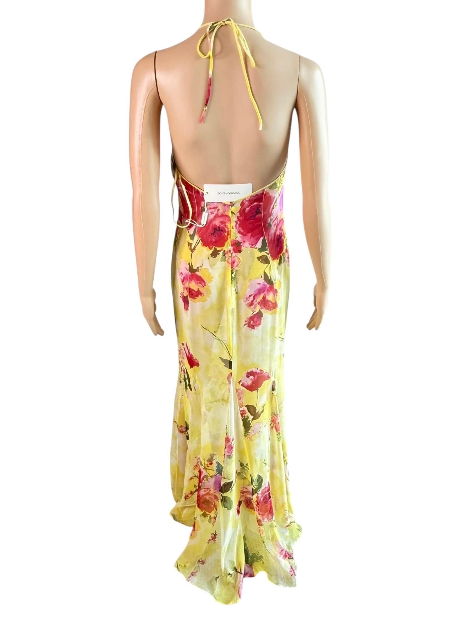 Dolce & Gabbana F/W 1996 Floral Sheer Slip Dress & Blouse 3 Piece Set Ensemble Pour femmes en vente