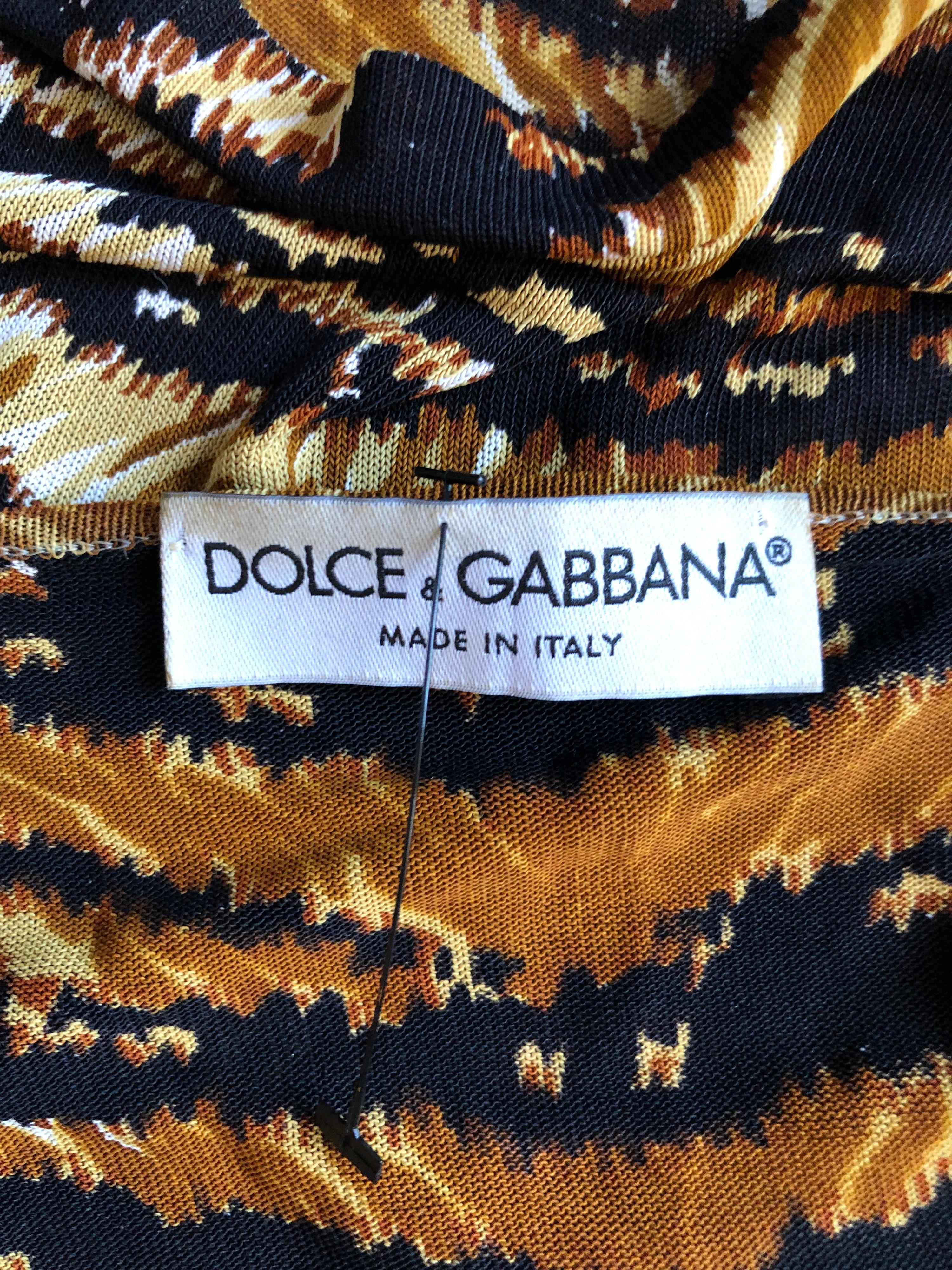 Dolce & Gabbana F/W 1996 Halter Leopard Sheer Crop Top For Sale 2