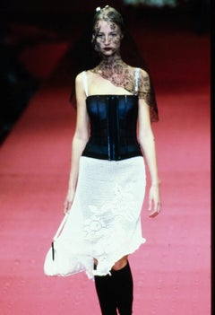 Dolce & Gabbana F/W 1997 Black Crochet Mesh Slip Dress
