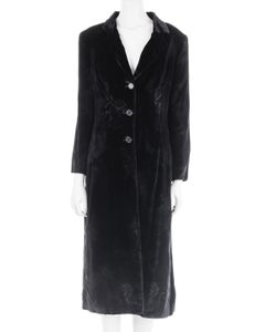 Retro Dolce & Gabbana F/W 1997 black floral velvet coat 