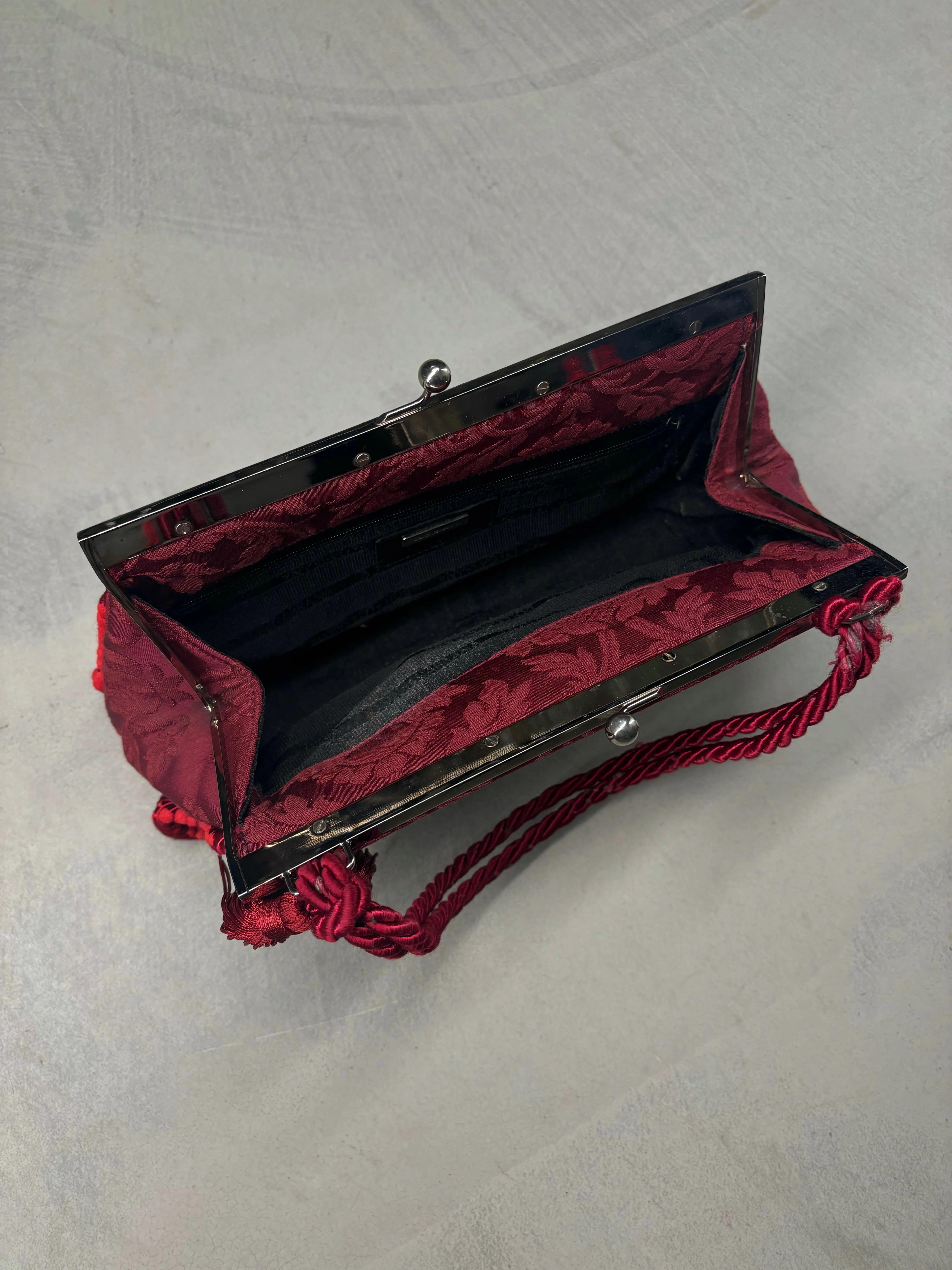 Red Dolce & Gabbana F/W 1997 Brocade Clutch Bag