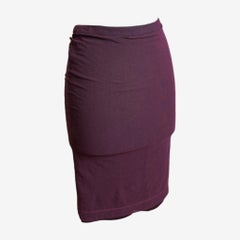 Dolce & Gabbana F/W 1997 Mesh Burgundy Midi Skirt
