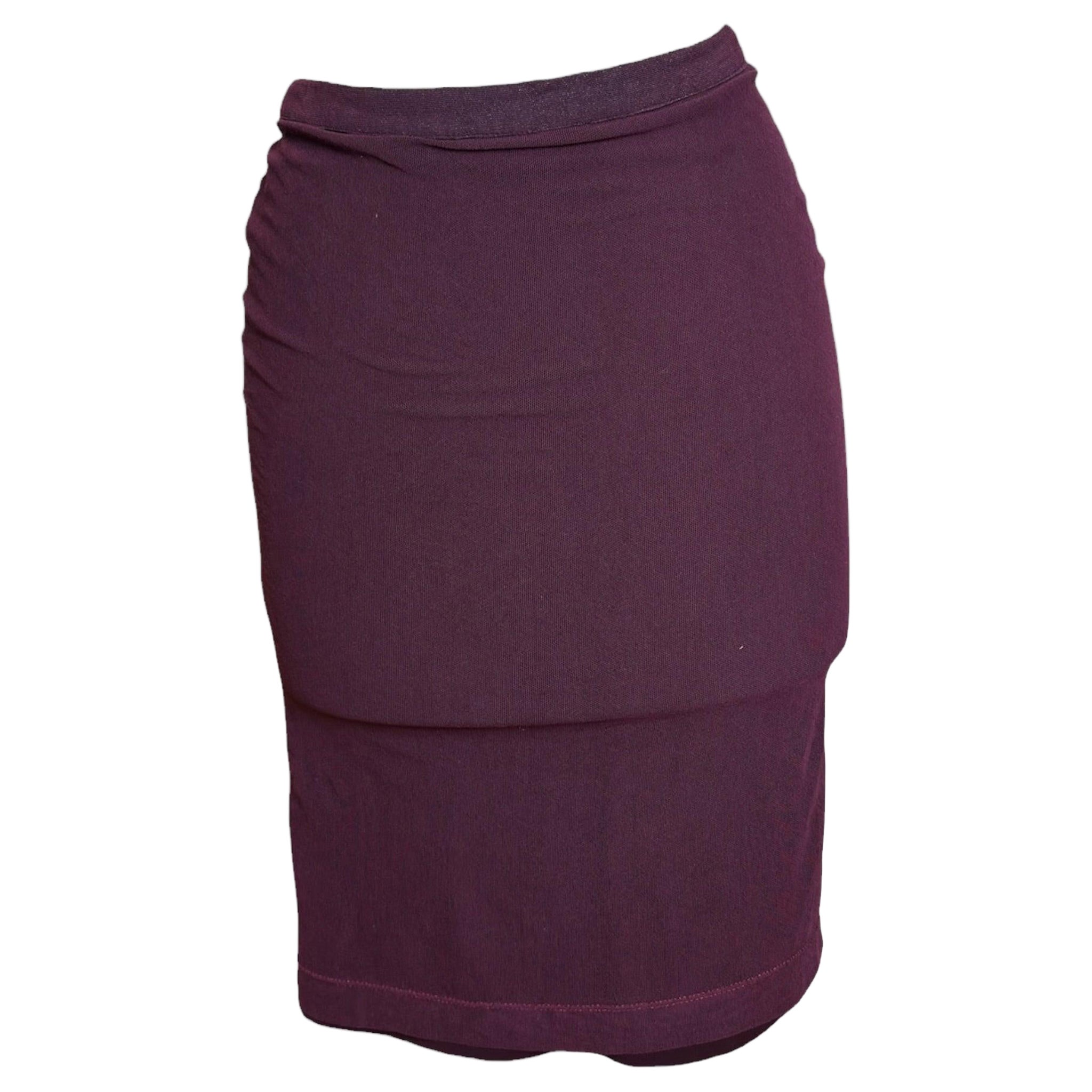 Dolce & Gabbana F/W 1997 Mesh Burgundy Midi Skirt