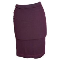 Dolce & Gabbana F/W 1997 Mesh Burgundy Midi Skirt