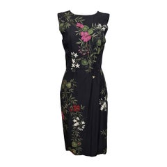 Dolce & Gabbana F/W 1998 Floral Print Silk Sheath Dress