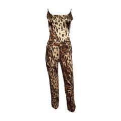 Dolce & Gabbana F/W 1999 Leopard Print Corset and Trousers Ensemble