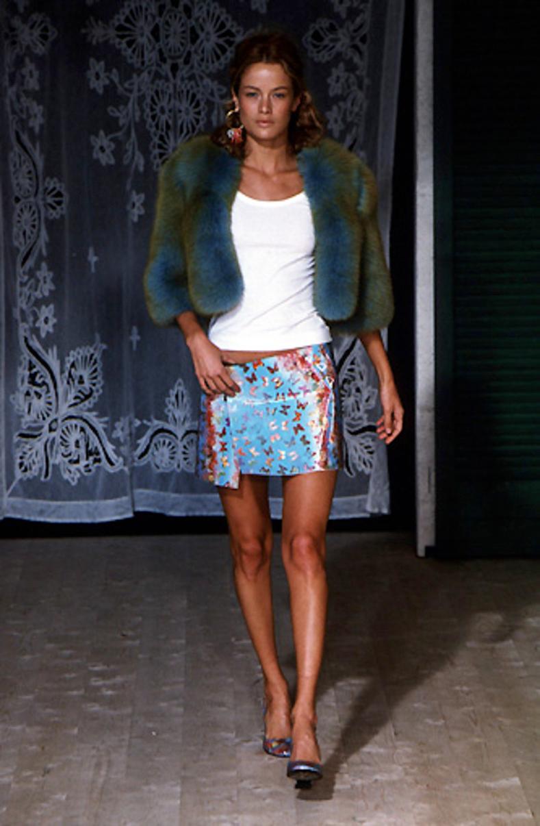 Gray Dolce & Gabbana F/W 1999 Runway 3-D Effect Skirt