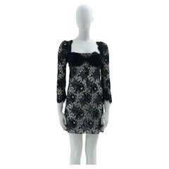 Dolce & Gabbana F/W 2001 Black lace slip dress with attached bra