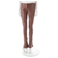 Dolce & Gabbana F/W 2001 distressed extra-long leather pants
