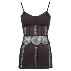 Dolce & Gabbana F/W 2002 Runway Silk Lace Corset Top Size XS
