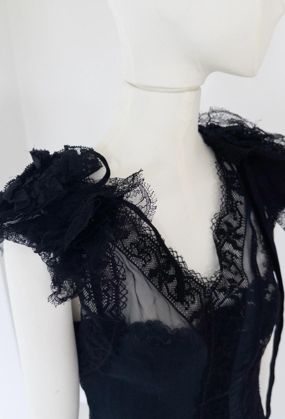 Dolce & Gabbana F&F Vintage 2002 Maxi Abito Lingerie a Strati Sz IT40 in vendita 1