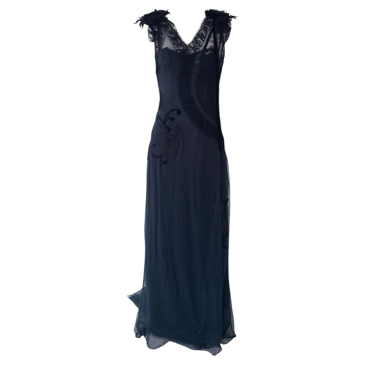 Dolce & Gabbana F&F Vintage 2002 Maxi Abito Lingerie a Strati Sz IT40 in vendita