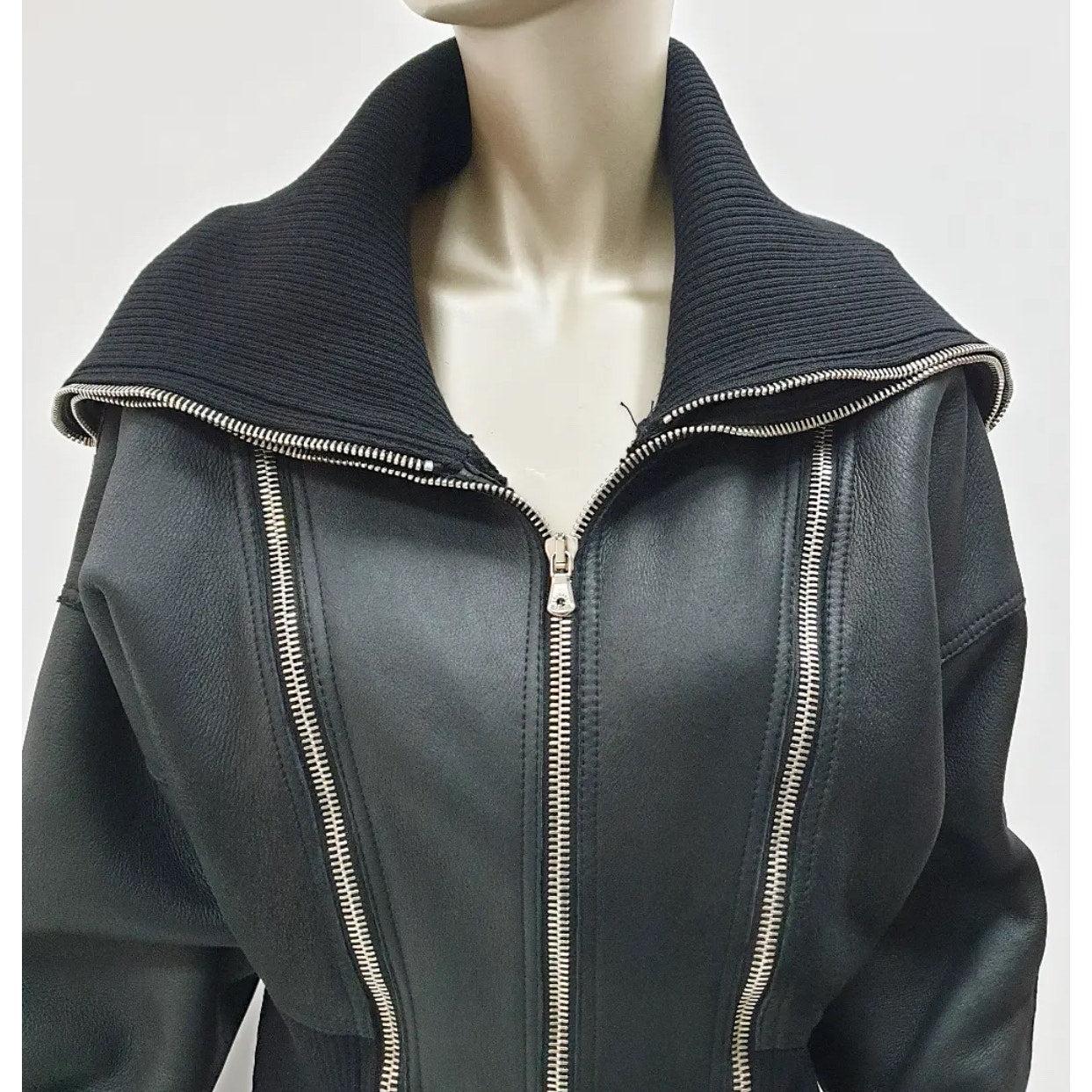 Dolce & Gabbana A/I 2003 Giacca nera in shearling taglia 46 In condizioni buone in vendita a Krakow, PL