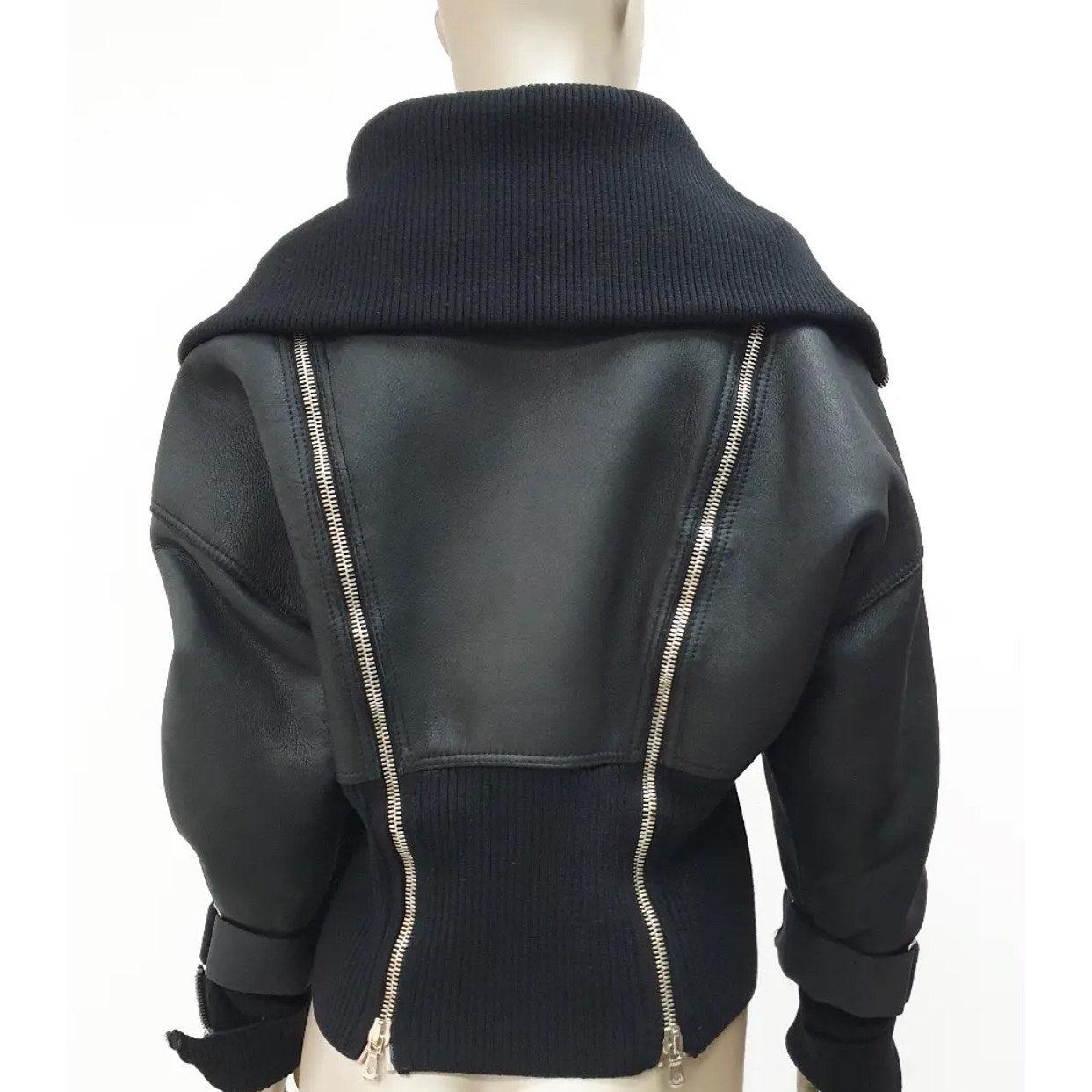 Donna Dolce & Gabbana A/I 2003 Giacca nera in shearling taglia 46 in vendita