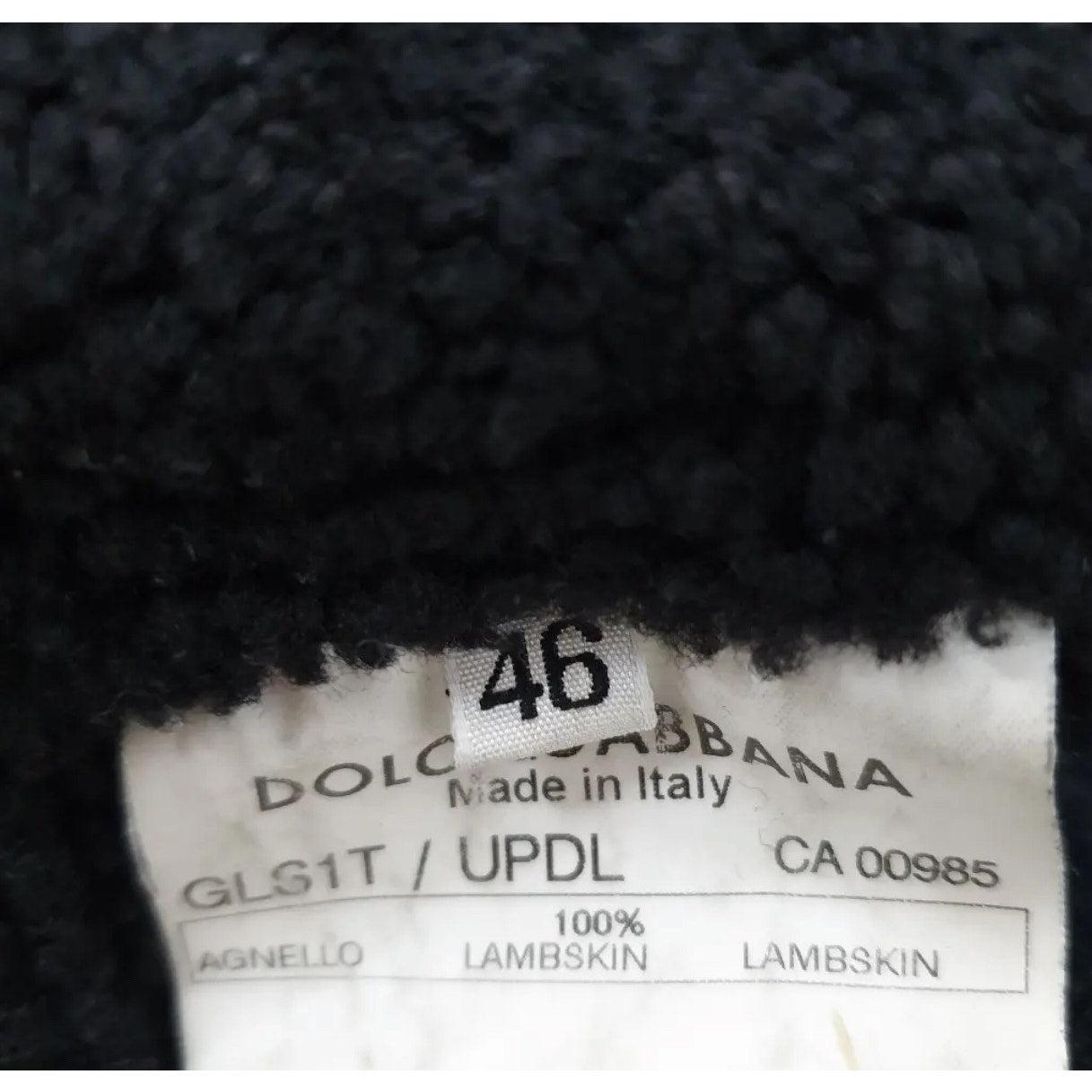 Dolce & Gabbana A/I 2003 Giacca nera in shearling taglia 46 in vendita 2