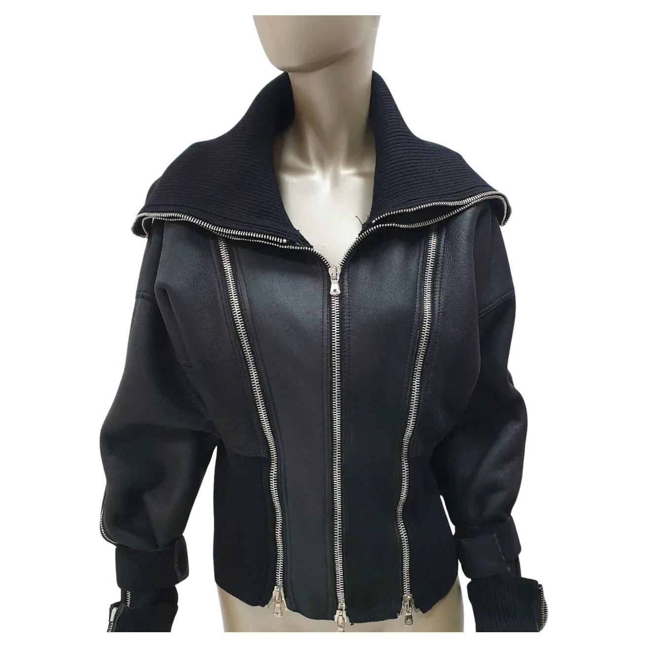 Dolce & Gabbana A/I 2003 Giacca nera in shearling taglia 46 in vendita