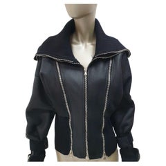 Dolce & Gabbana A/I 2003 Giacca nera in shearling taglia 46