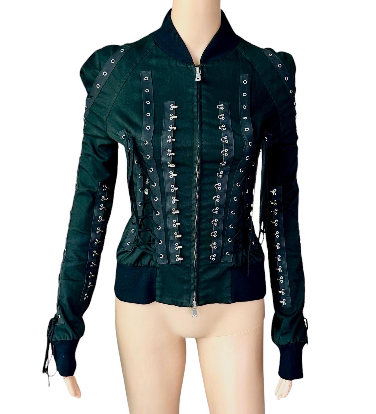 Dolce & Gabbana F/W 2003 Corset Lace Up Hook and Eye Black Top Jacket IT 42

Condition: Good Vintage Condition. Please note one eyelet is missing on the shoulder (please see last photo).

PLEASE FOLLOW US ON INSTAGRAM @OPULENTADDICT