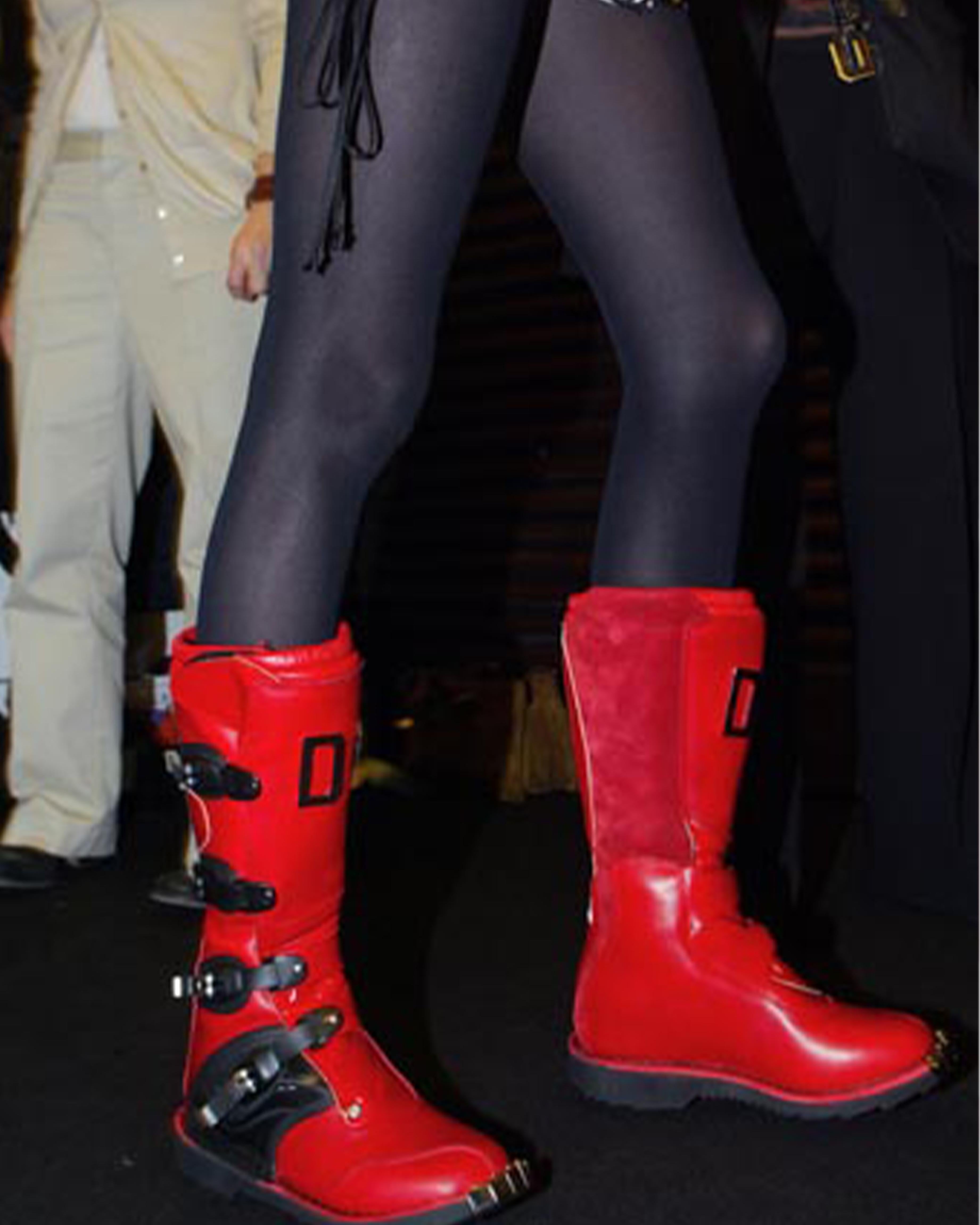 Dolce & Gabbana F/W 2003 Moto Cross Botas Blancas en venta 1