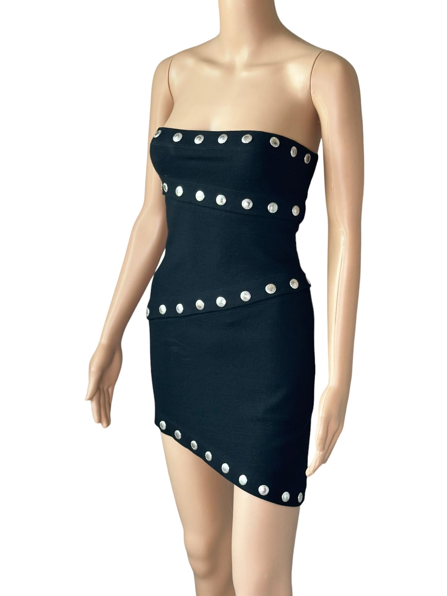 Dolce & Gabbana F/W 2003 Runway Cutout Snap-Up Convertible Knit Black Dress For Sale 11
