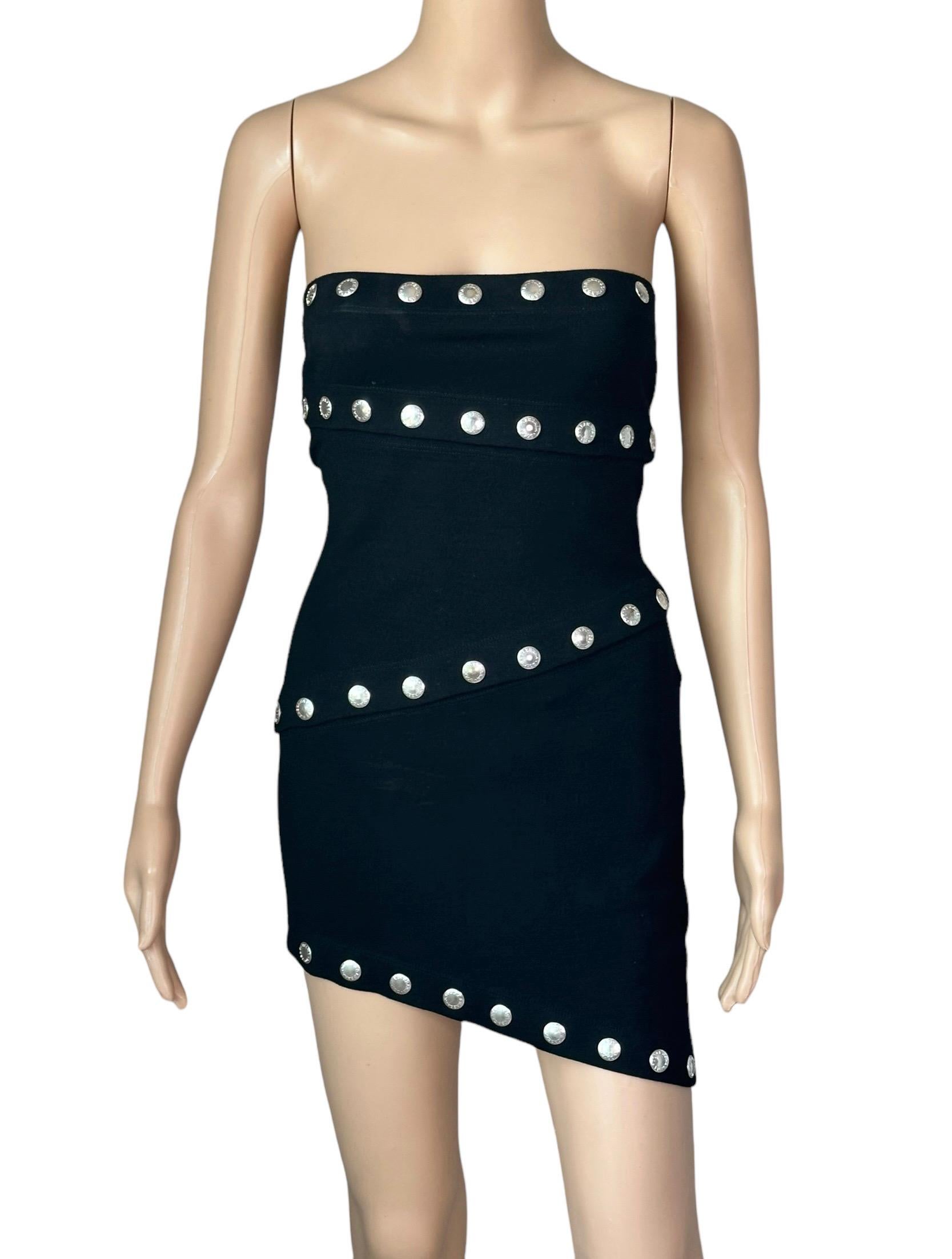 Dolce & Gabbana F/W 2003 Runway Cutout Snap-Up Convertible Knit Black Dress For Sale 13