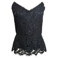Dolce & Gabbana F/W 2004 Black Lace Strapless Top