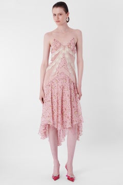Dolce & Gabbana F/W 2004 Runway Floral Pink Silk Dress