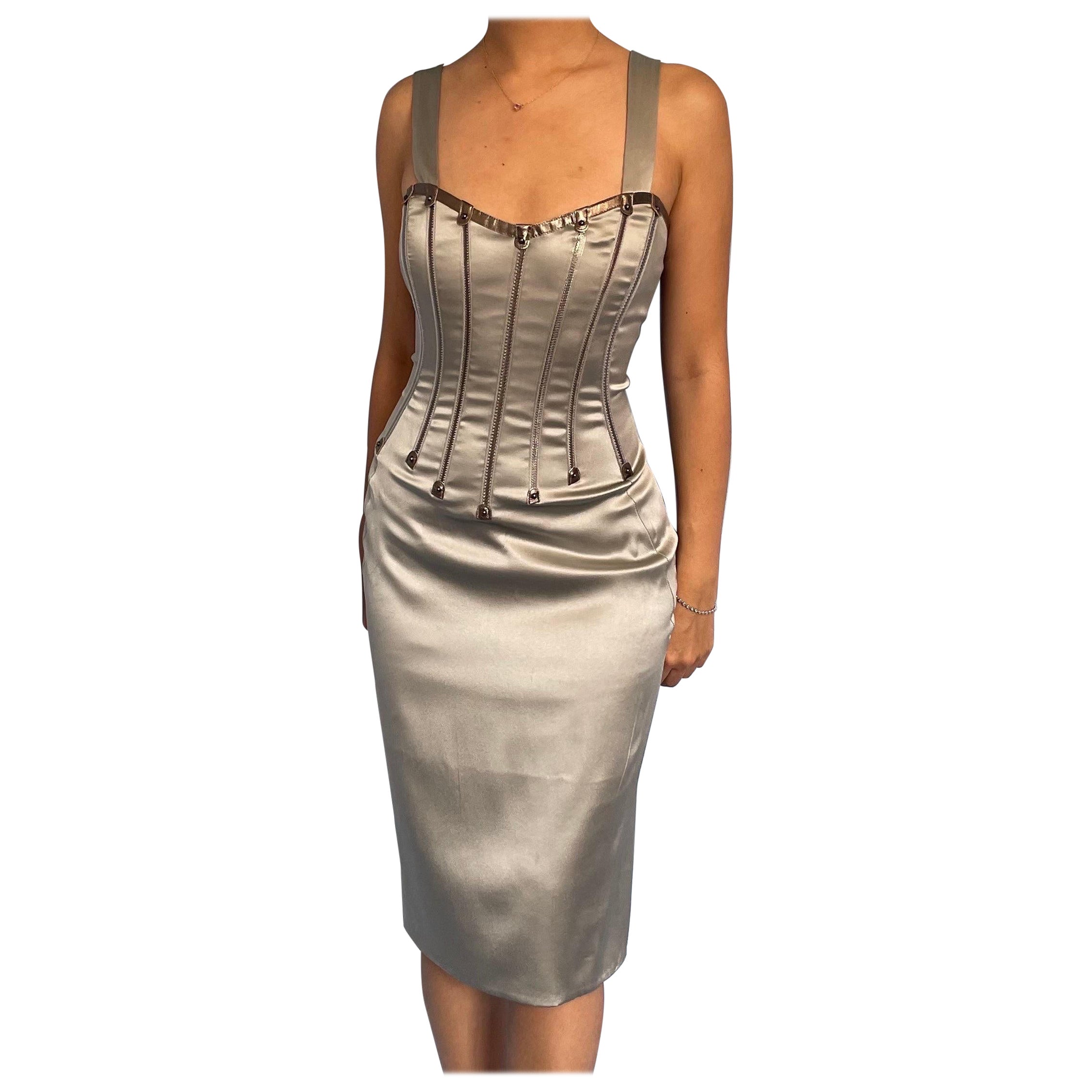 Dolce & Gabbana F/W 2007 Silver Zipper Dress