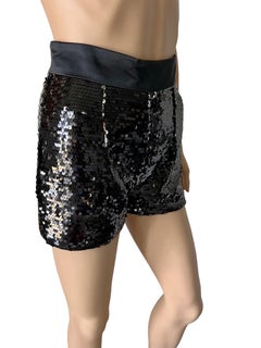 Dolce & Gabbana F/W 2011 Unworn Sequin Embellished Black Hot Pants Mini Shorts
